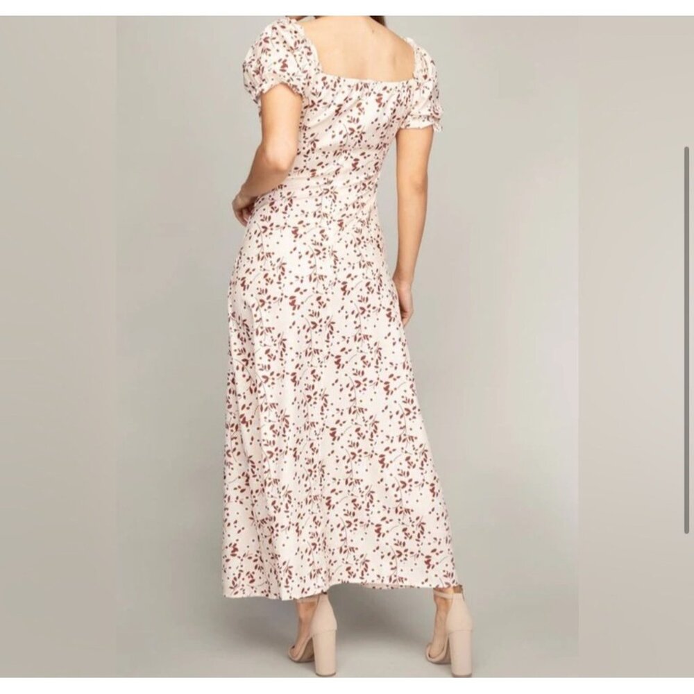 NWT womens ivory floral off-the-shoulder maxi dress size Meidum - Picture 3 of 4